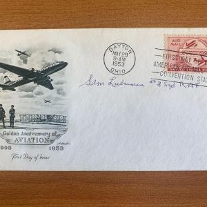 Photo of Sam Lieberman signed first day cover 