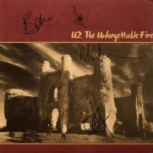 Photo of U2 signed "The Unforgettable Fire" album
