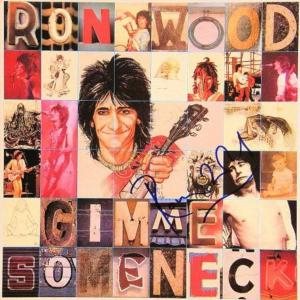 Photo of Ron Wood signed "Gimme Some Neck" album 