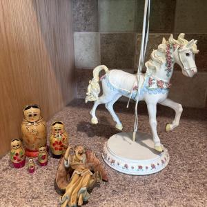 Photo of Carousel Horse and Nesting Doll Lot