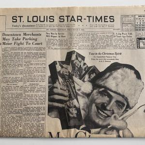 Photo of St. Louis Star-Times announcing Men will Report to Service at Once original 1941