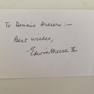 Photo of Edwin Meese III original signature
