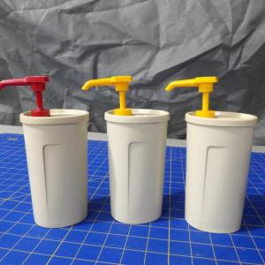 Photo of Vintage Tupperware Ketchup and Msstard Dispensers