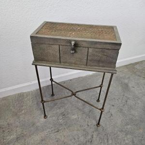 Photo of Wooden Chest on Metal Legs (G-JS)