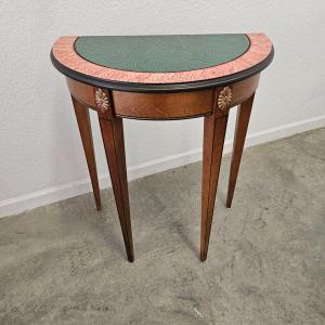 Photo of Fancy Painted Demilune Table (G-JS)