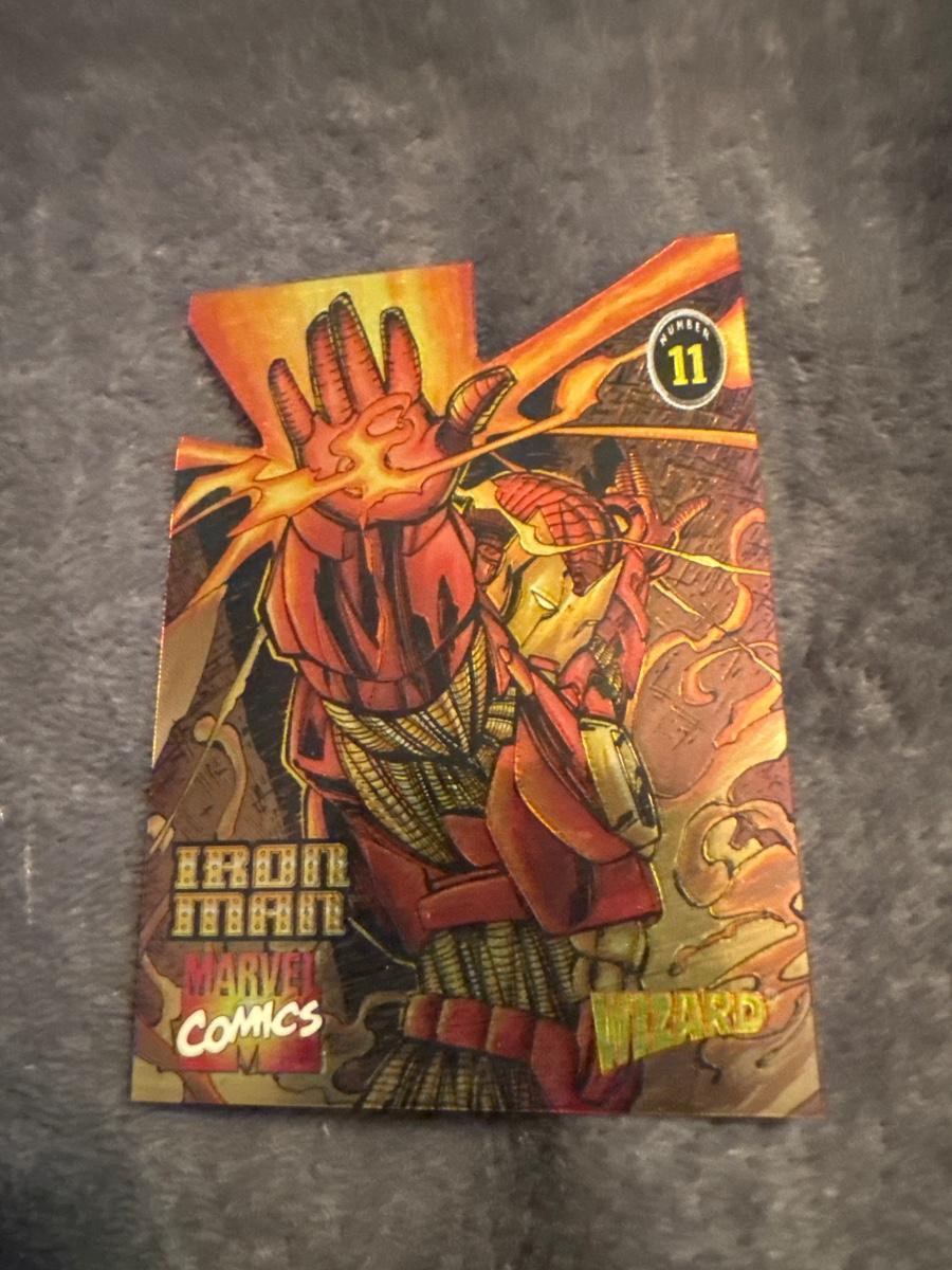 Photo 1 of 1996 Wizard PROMO CARD 11 Marvel Heroes Reborn IRON MAN CHROMIUM DIE CUT *S1