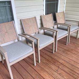 Photo of Four Woven Back Metal Outdoor Chairs (BD-SS)