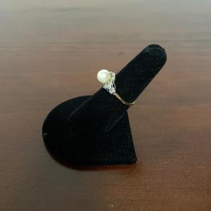 Photo of 14K Diamond and Pearl Ring (ST-SS)