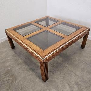 Photo of Modern Coffee Table w/Four Beveled Glass Inserts (G-JS)
