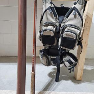 Photo of L.L.Bean Fly Fishing Vest and a Fenwick 8.5' 7 Weight Fly Rod (BWS-DW)