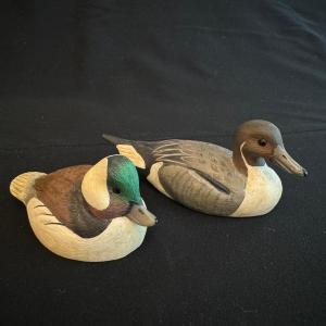 Photo of Pair of Signed Resin Ducks (K-TF)