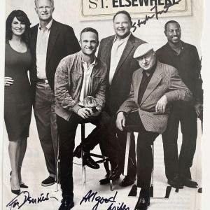 Photo of St. Elsewhere cast signed photo. By Ed Begley, Stephen Furst and Norman Lloyd. 