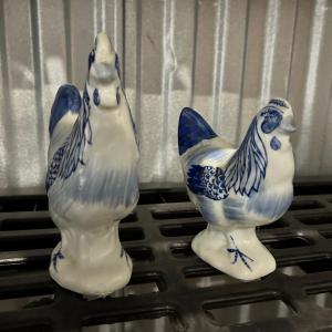 Photo of Pair Of Blue Chickens Figurines