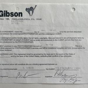 Photo of Roy Rogers and Dale Evans signed 1957 Gibson photography contract
