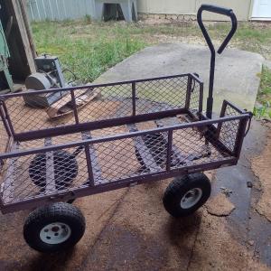Photo of Garden Pull Wagon Metal Mesh Sides and Bed