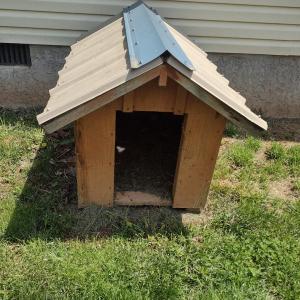 Photo of Custom Solid Wood Doghouse with Metal Roof (Rarely Used)