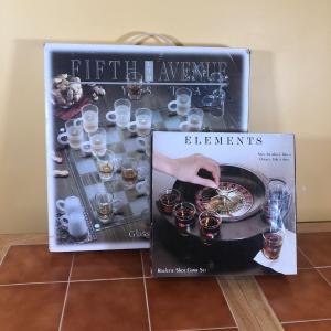 Photo of LOT 99B: Fifth Avenue Glass Mini Mug Checker Set w/ Box & Elements Roulette Shot