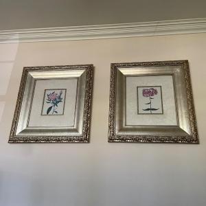 Photo of LOT 61F: Framed Floral Printed Silk