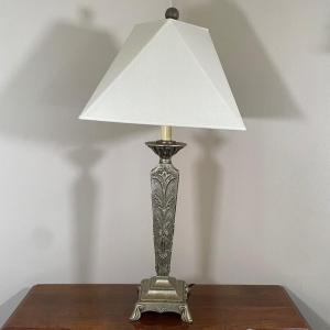 Photo of LOT 58F: Brass Vase, Geometric Lamp & More Home Decor