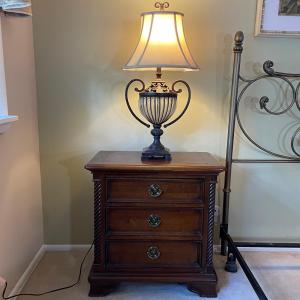Photo of LOT 35M: Two Matching Stanley Furniture Side Tables w/ Two Matching Metal/Glass 