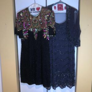 Photo of LOT 108B: Pisarro Nights Size 14 Beaded Dress w/ Matching Shawl & Laurence Kazan