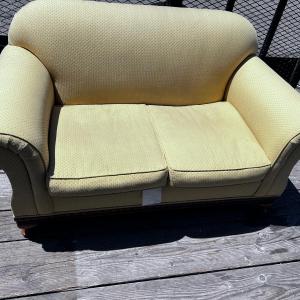 Photo of Light Gold Upholstered Love Seat By Lillian August