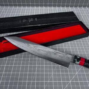 Photo of Japanese ETSU Knife - Damarcus Steel with Walnut Handle in Original Box