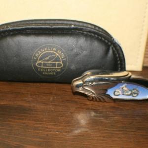 Photo of Franklin Mint Harley Davidson Collector Knife with Leather Zip Pouch