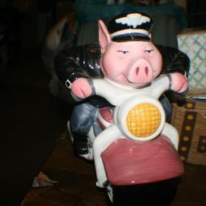 Photo of Vintage 1996 Clay Art Road Hog Cookie Jar