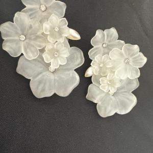 Photo of Large vintage Lucite flower Clip on earrings