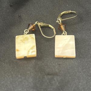 Photo of Gold tone vintage square earrings