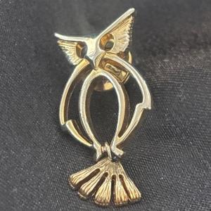 Photo of Gold tone and silver tone owl pin