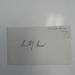 Photo of Economist and author Kenneth Arrow original signature