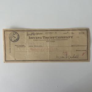 Photo of Walter Winchell signed check