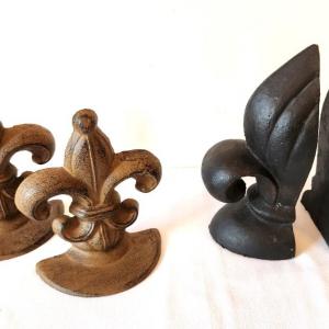 Photo of Lot #6 2 Pair of Contemporary Fleur di Lis Bookends