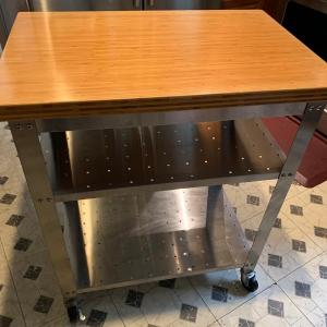 Photo of Kitchen Work Table Chopping Block on Casters