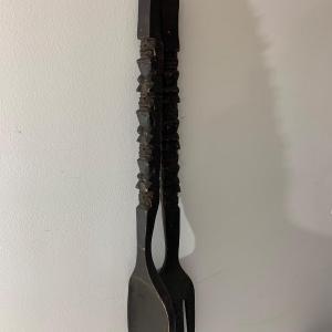 Photo of Large Wooden Vintage Fork & Spoon Wall Decor