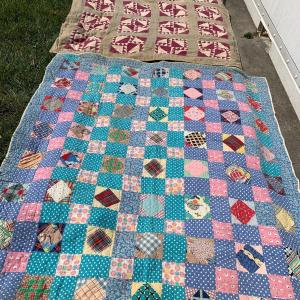 Photo of TWO Vintage Estate Quilts