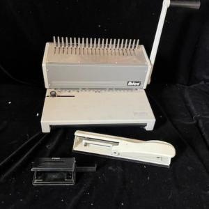 Photo of IBICO IBIMATIC Heavy Duty Metal Manual Comb Binding AND A 3 & 2 HOLE PUNCH