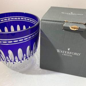 Photo of Waterford Clarendon Cobalt Blue Lead Crystal Ice Bucket In Box