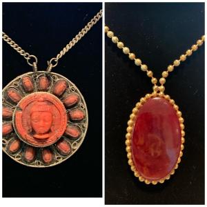Photo of TWO Large Vintage Necklace / Pendants