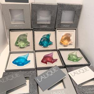 Photo of SIX Lalique Fish in Original Boxes