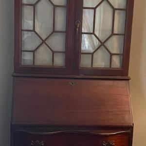 Photo of Antique Secetary Desk/Display Cabinet/Draws