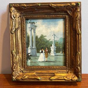 Photo of Small Vintage Original Oil Painting Guild Frame