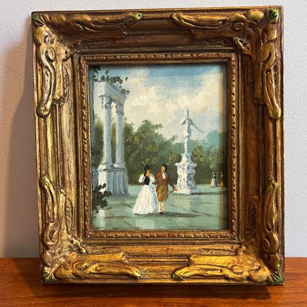 Photo of Small Vintage Original Oil Painting Gold GildFrame
