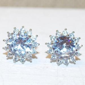 Photo of "Star" Styled Clear Stones Earrings Set with Post Backs