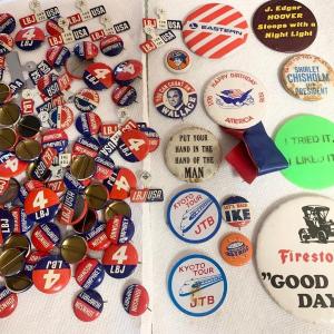 Photo of Huge Vintage Button Lot Political & More