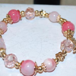Photo of Pinkish Baubles and Beads Expandable Bracelet 2½" Diameter