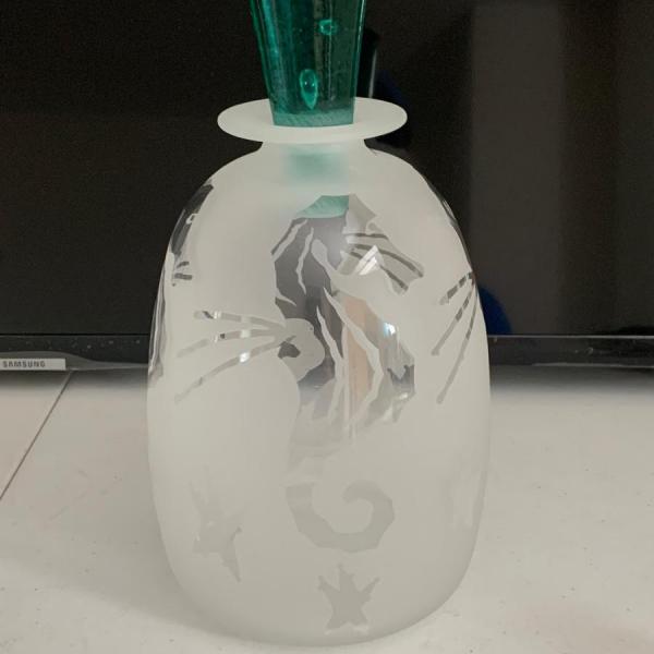 Photo of Etched Frosted Glass Seahorse Decanter