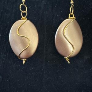 Photo of Bronze toned Gold toned drop dangle earrings
